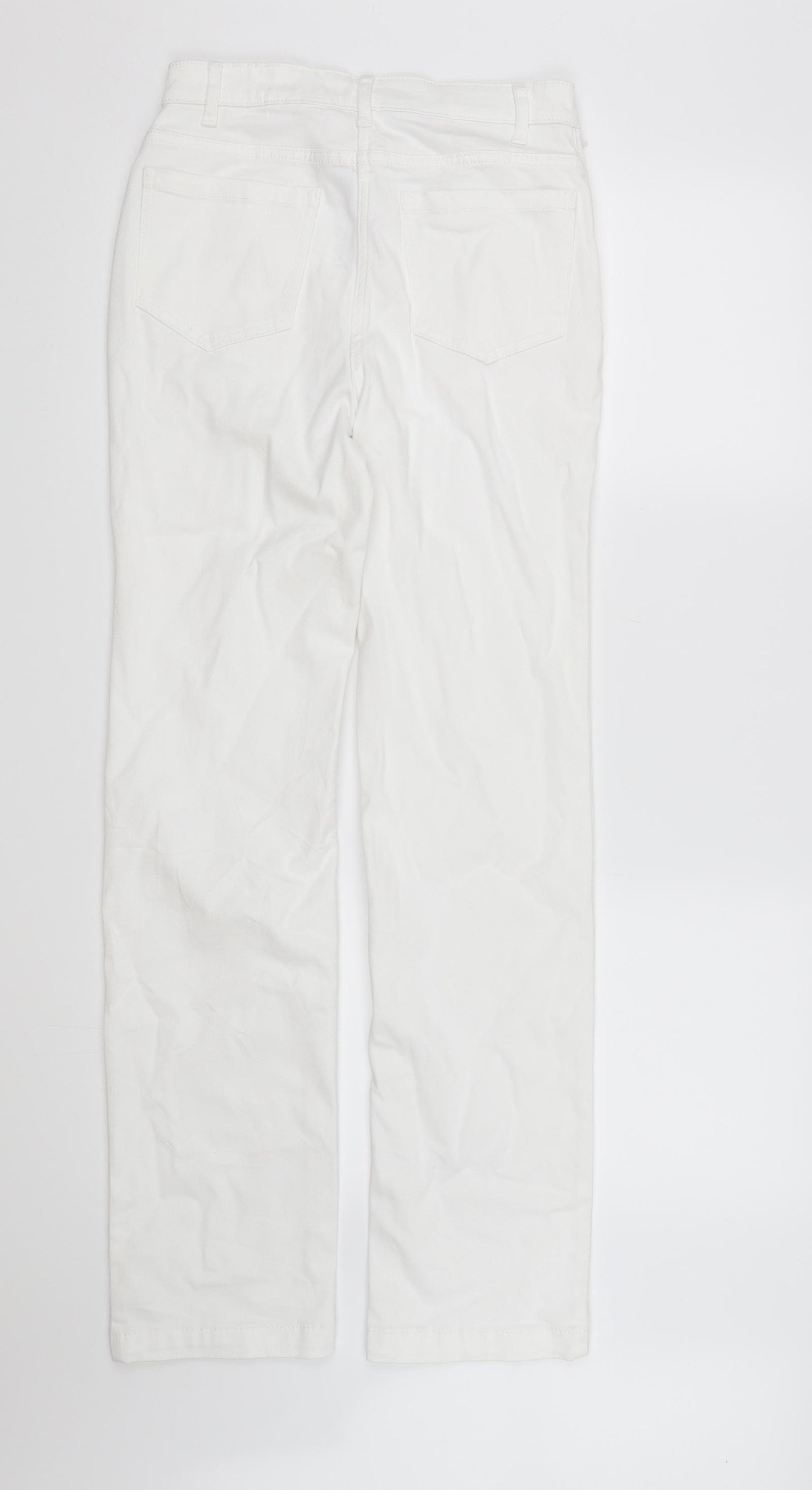 Marks and Spencer Womens White  Denim Straight Jeans Size 8 L30 in - white jeans