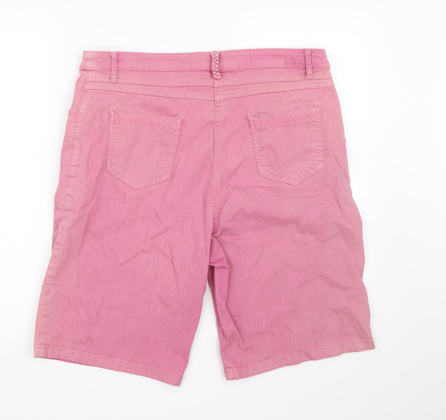 Per Una Womens Pink  Denim Bermuda Shorts Size 18