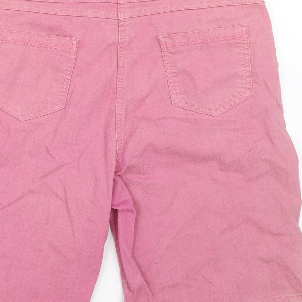 Per Una Womens Pink  Denim Bermuda Shorts Size 18