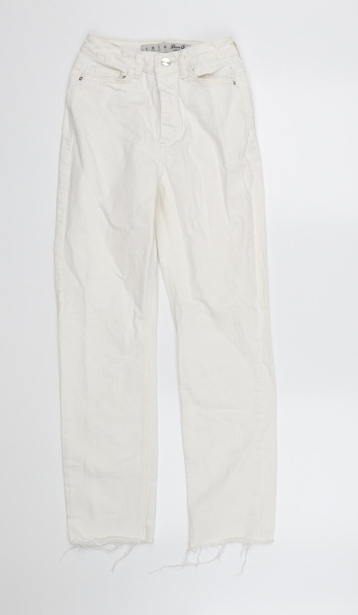 Denim CO. Womens White Denim Mom Jeans Size 4 L24 in