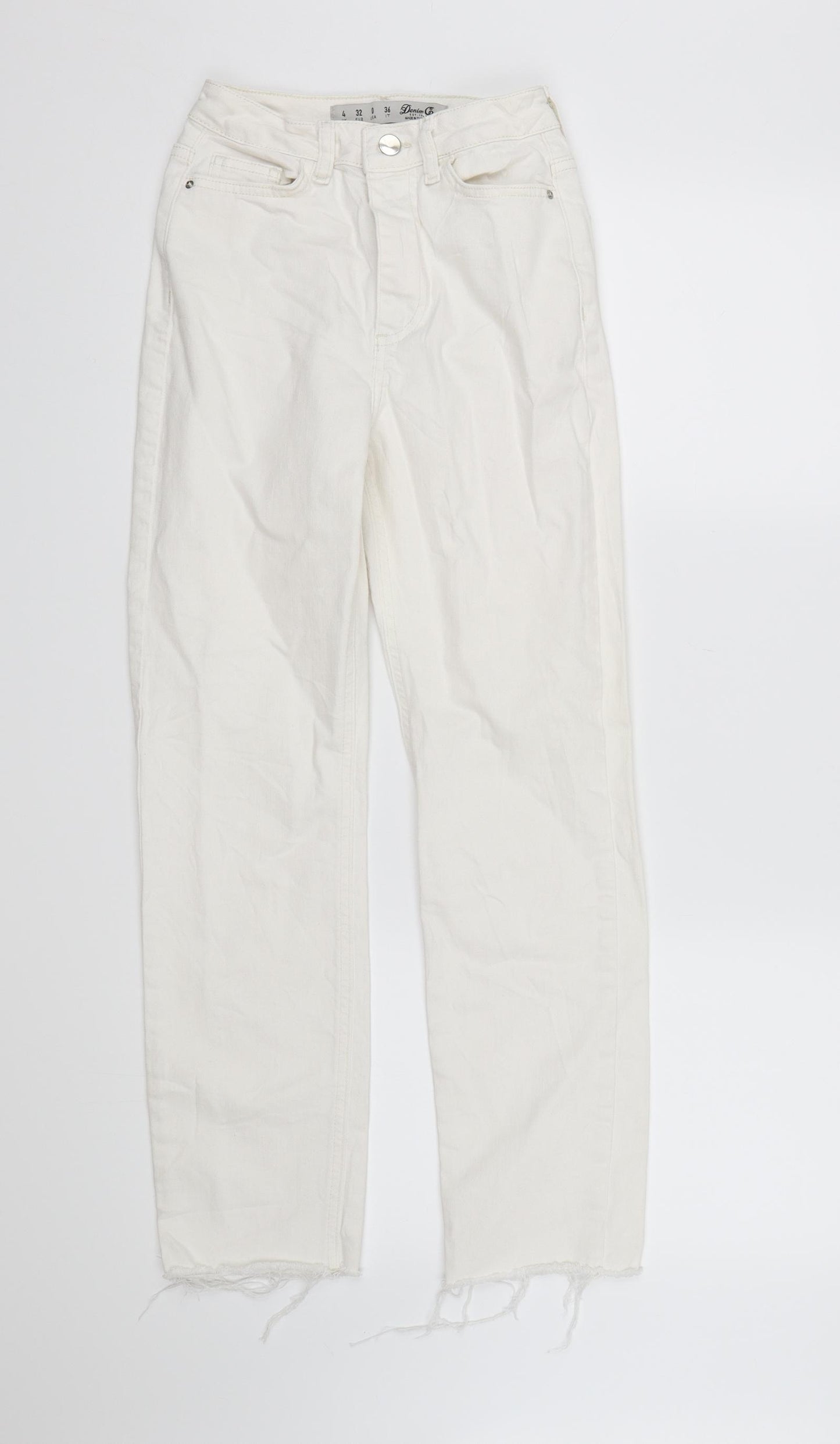 Denim CO. Womens White  Denim Mom Jeans Size 4 L24 in