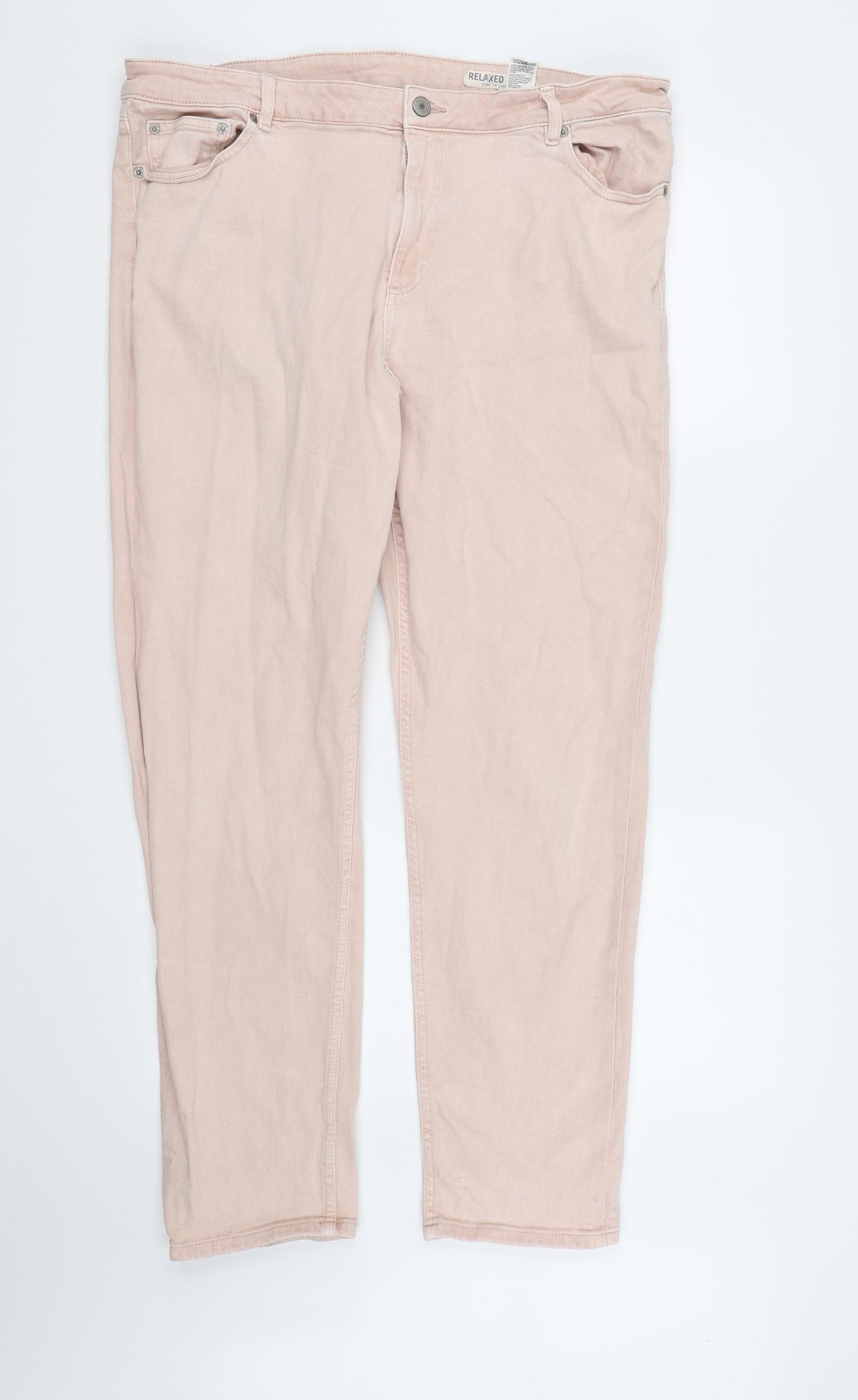 Marks and Spencer Womens Pink  Denim Straight Jeans Size 18 L29 in