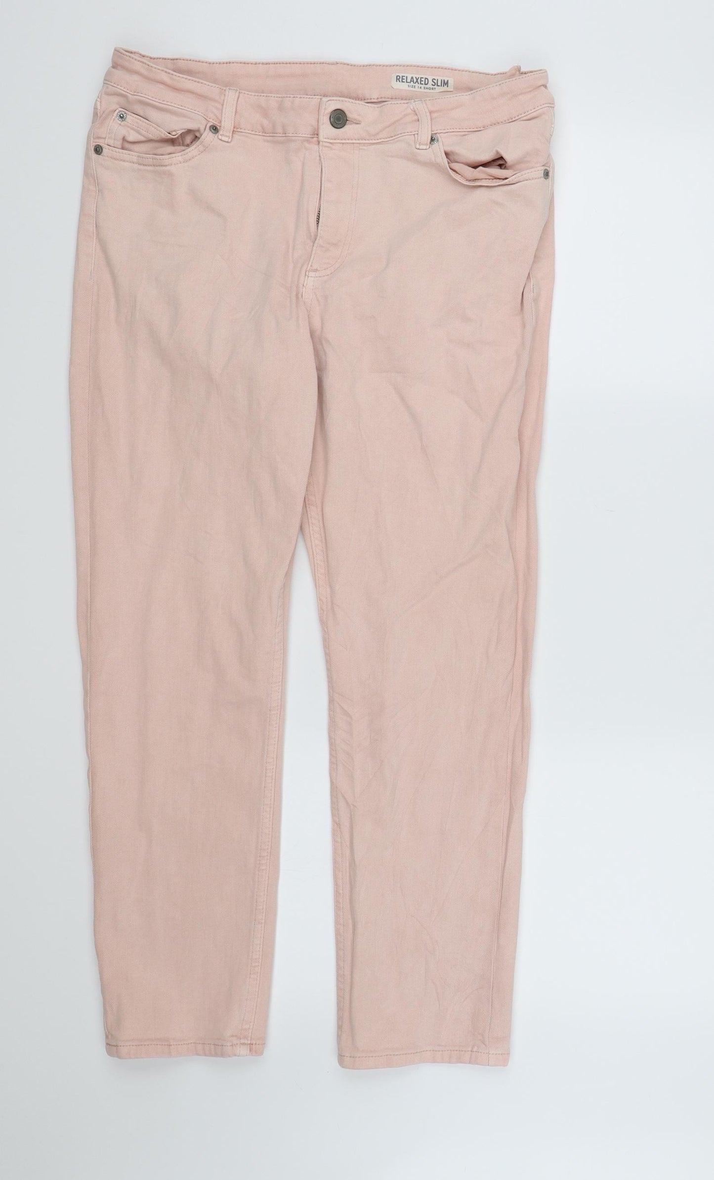 Marks and Spencer Womens Pink  Denim Straight Jeans Size 14 L26 in