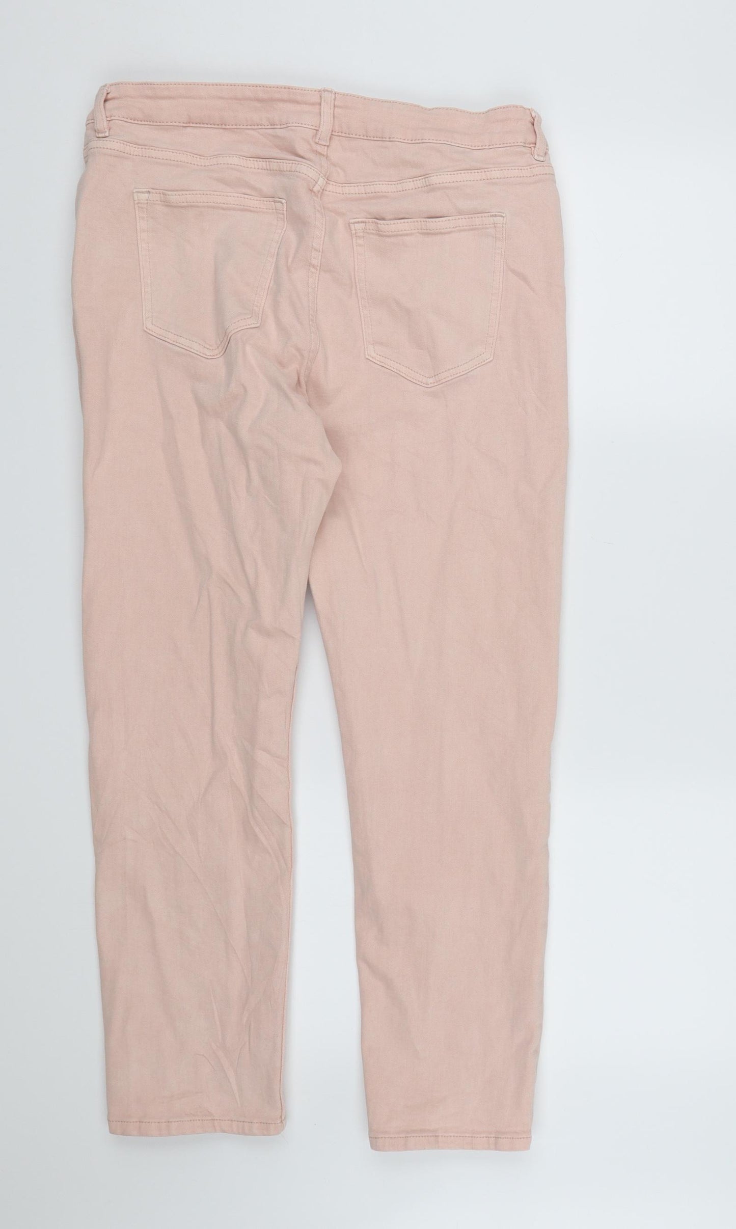 Marks and Spencer Womens Pink  Denim Straight Jeans Size 14 L26 in