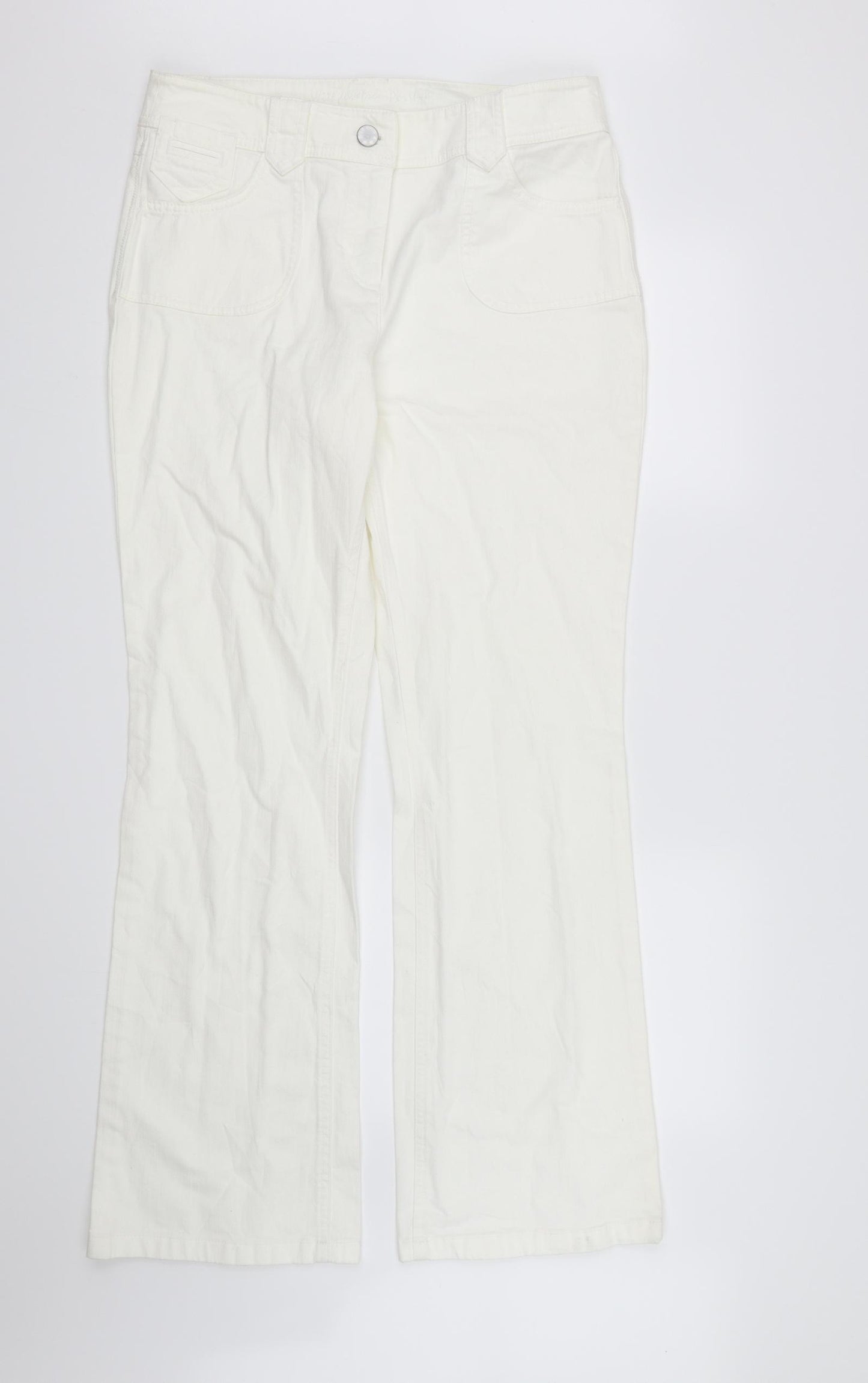 Per Una Womens White  Canvas Bloomer Trousers Size 14 L32 in - white trousers