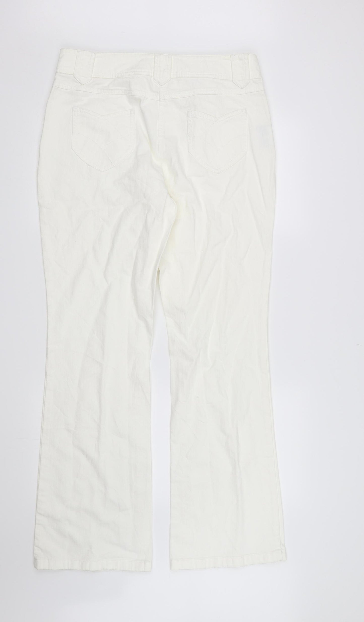 Per Una Womens White  Canvas Bloomer Trousers Size 14 L32 in - white trousers