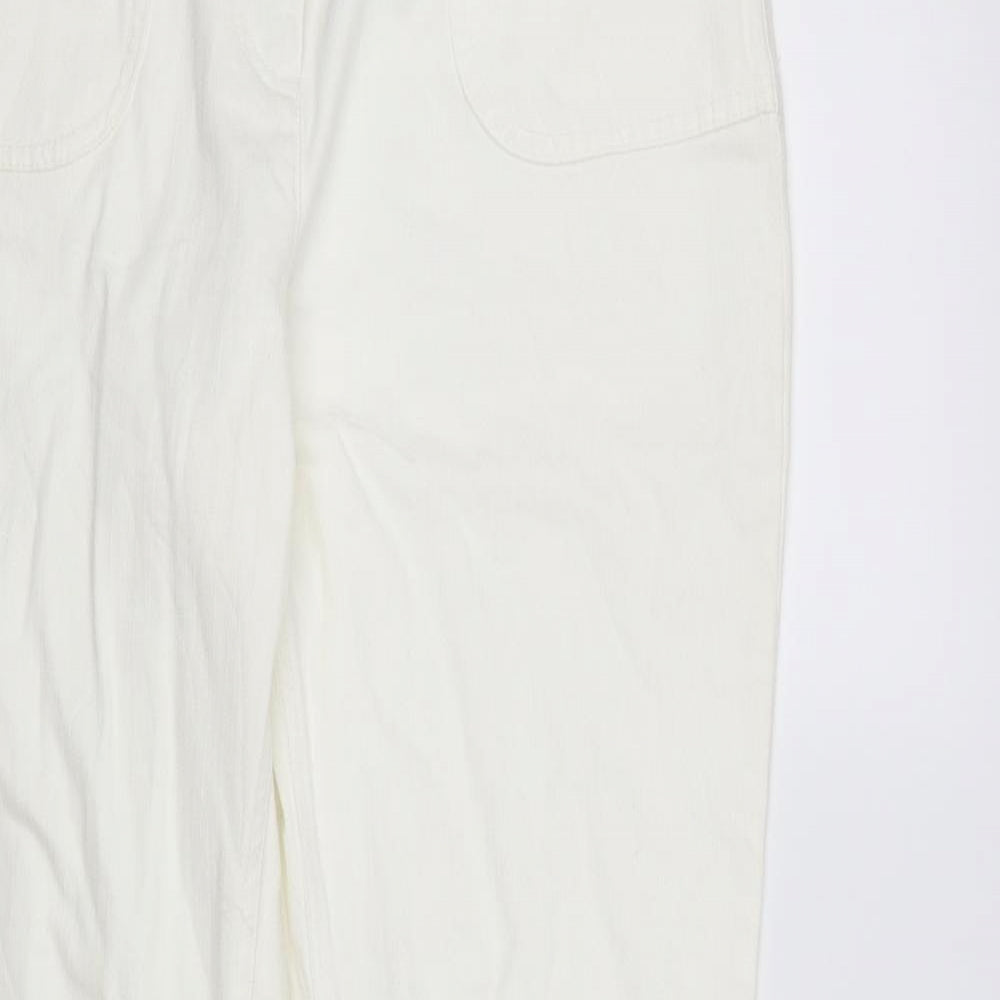 Per Una Womens White  Canvas Bloomer Trousers Size 14 L32 in - white trousers