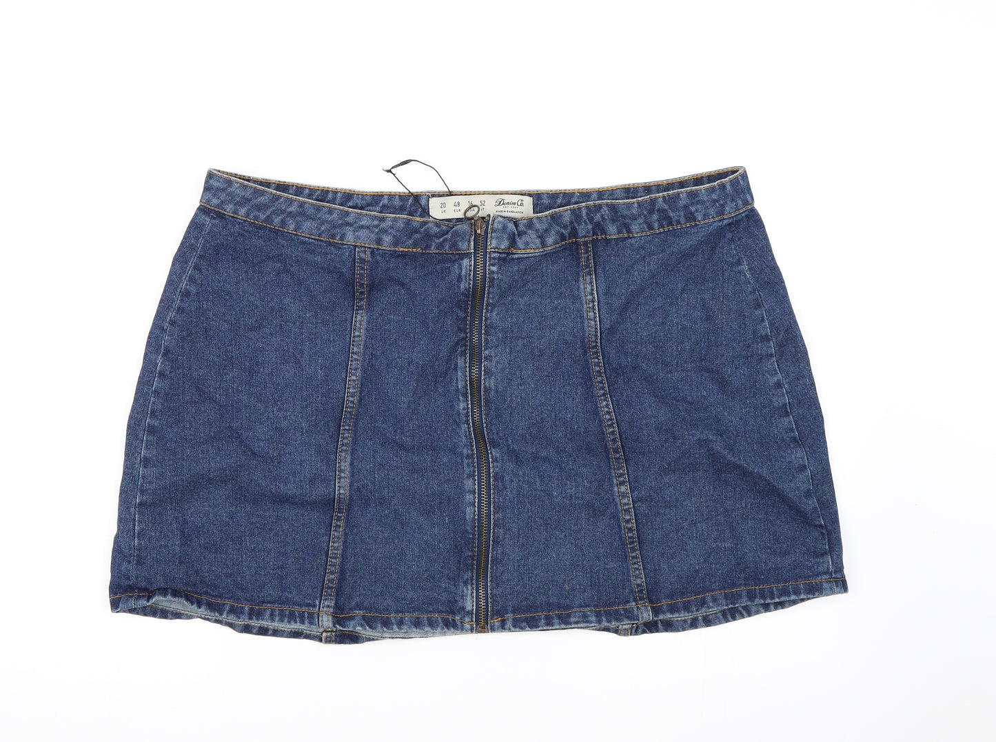 Denim CO. Womens Blue  Denim A-Line Skirt Size 20