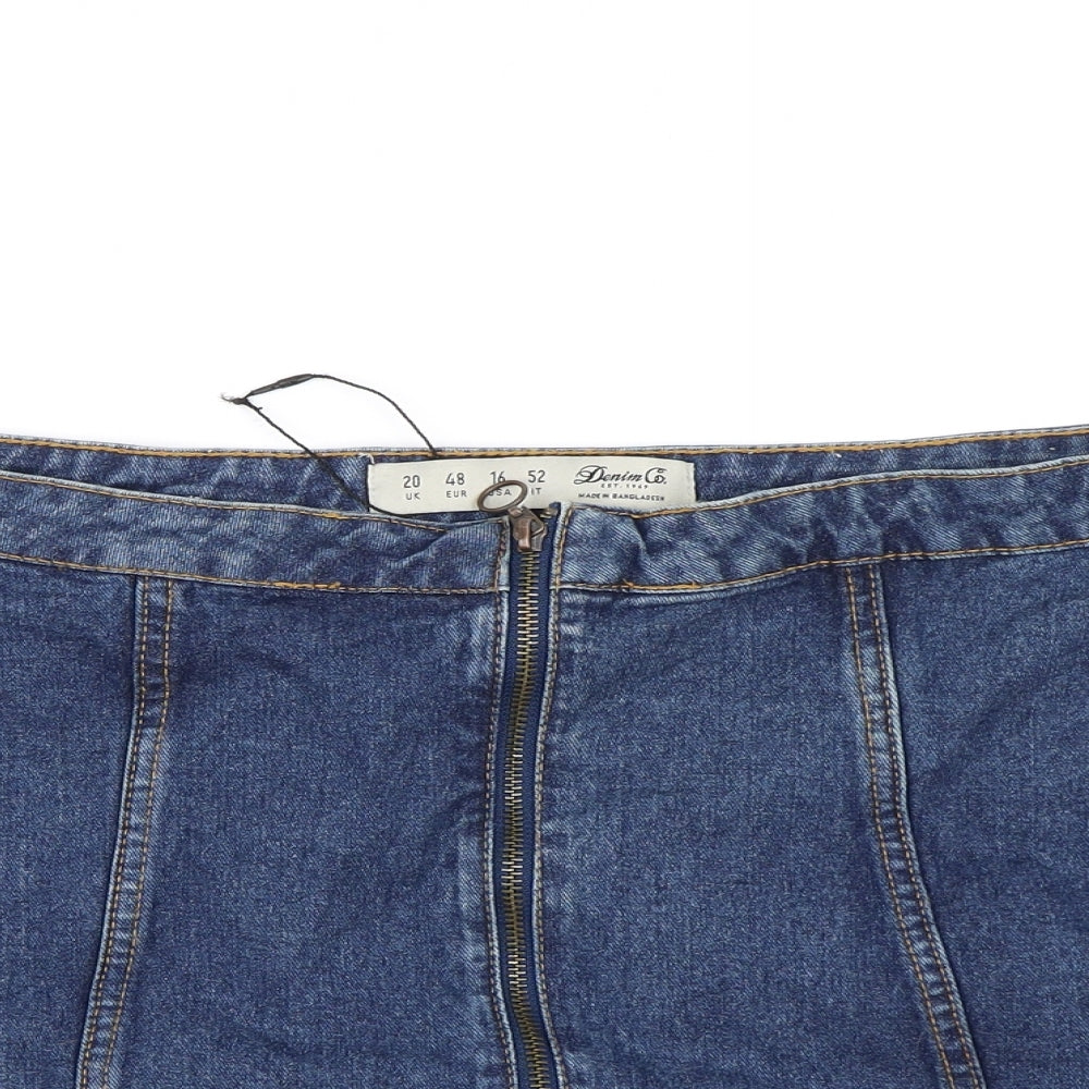 Denim CO. Womens Blue  Denim A-Line Skirt Size 20