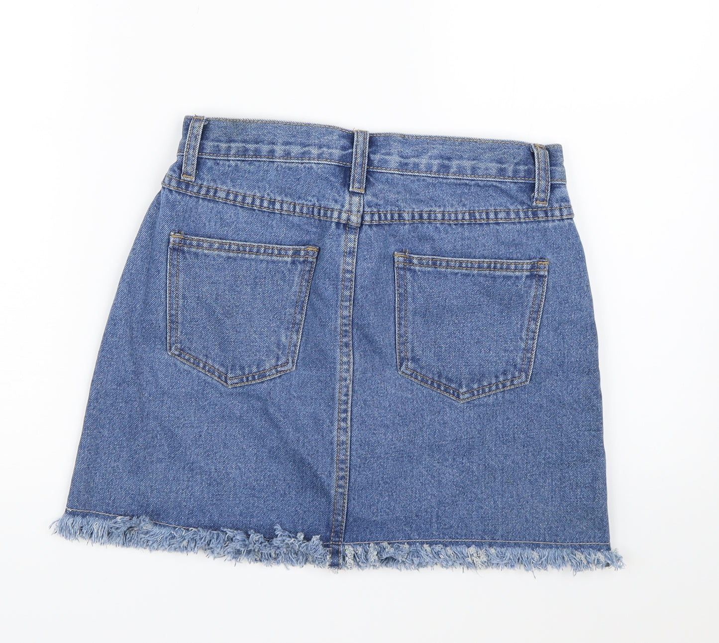 The Rockin Rev Womens Blue  Denim A-Line Skirt Size 8