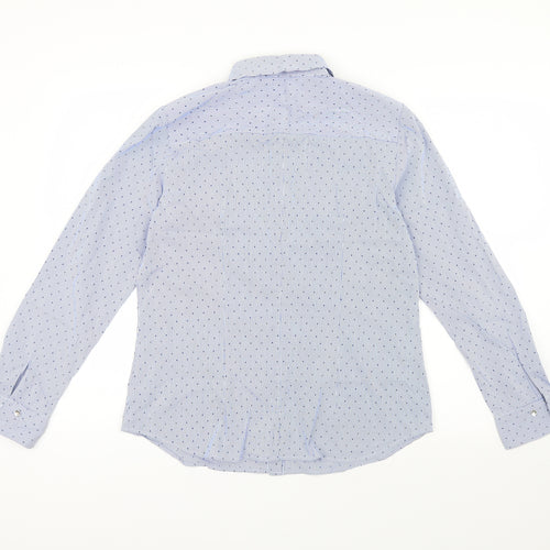 Seidensticker Mens Blue Striped   Button-Up Size 40