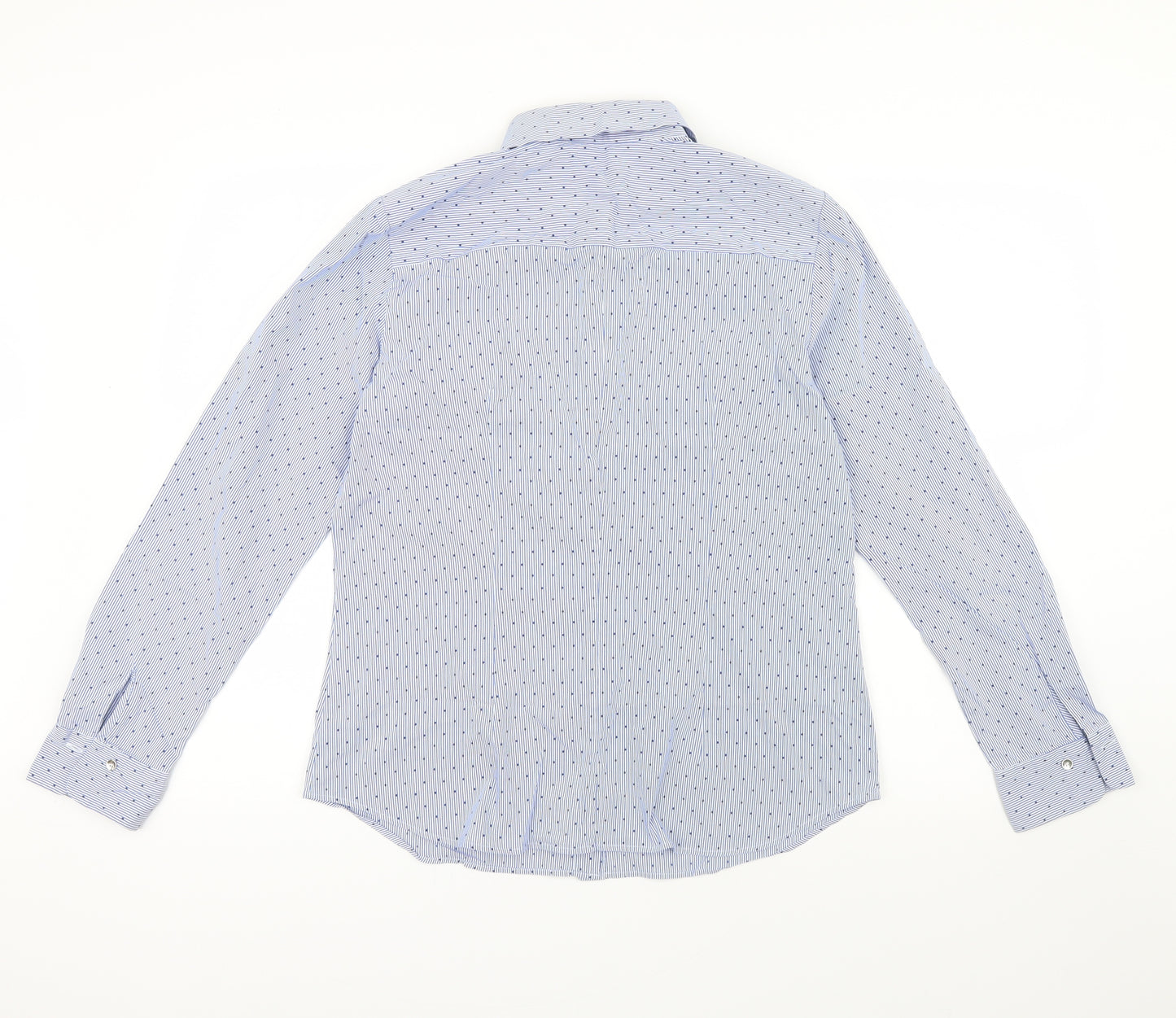 Seidensticker Mens Blue Striped   Button-Up Size 40