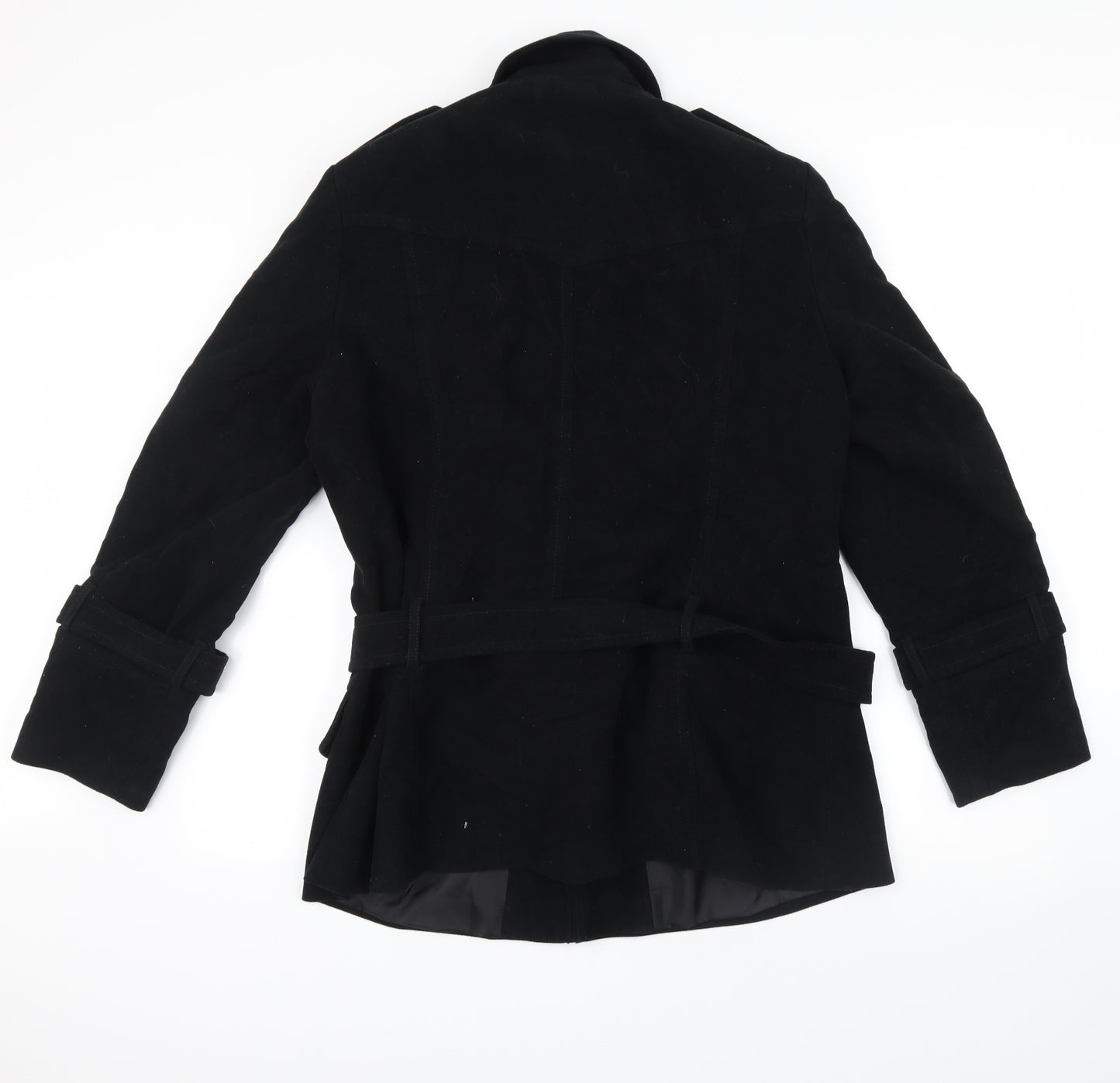 NEXT Womens Black  Corduroy Trench Coat Coat Size 18