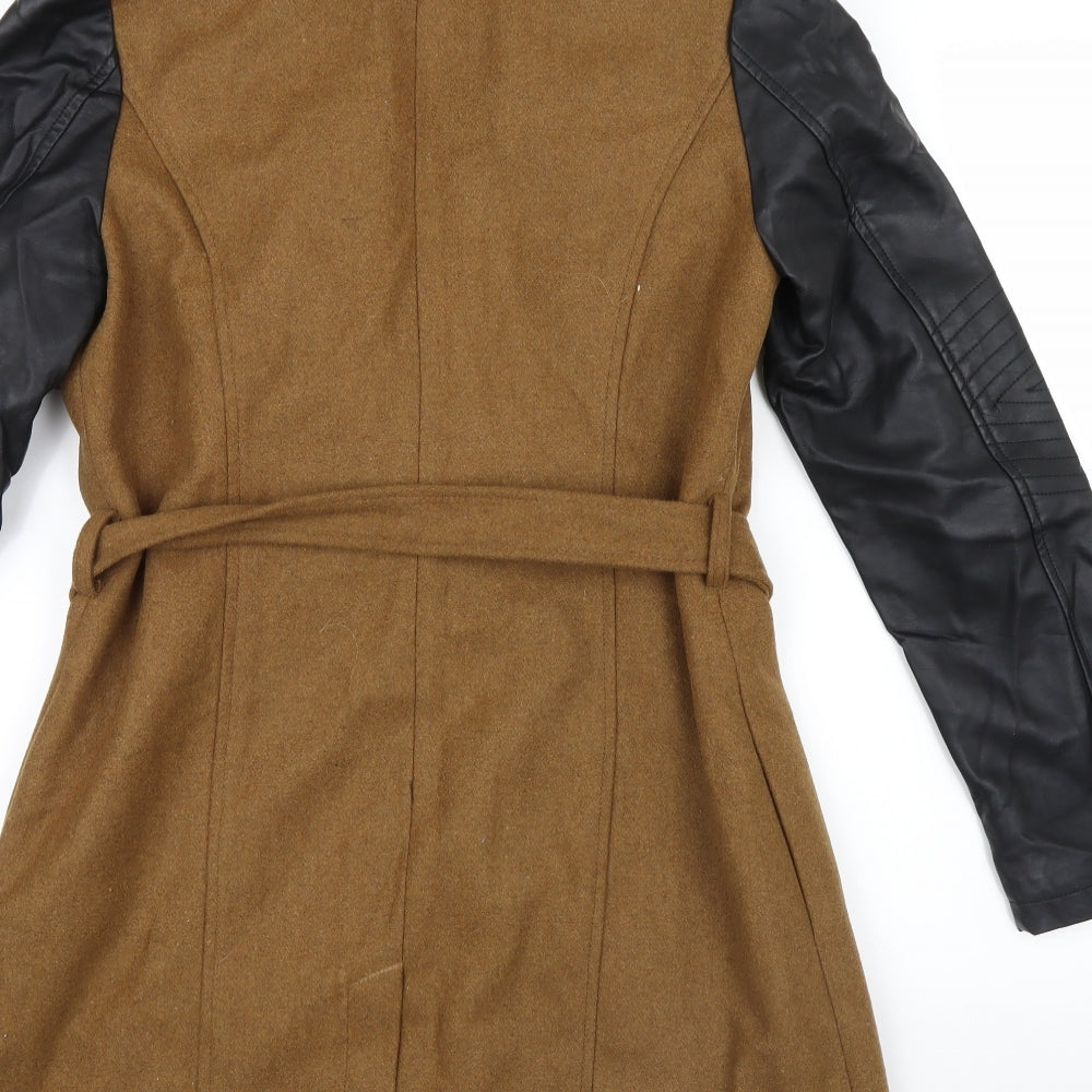 Brave Soul Womens Brown   Trench Coat Coat Size 10