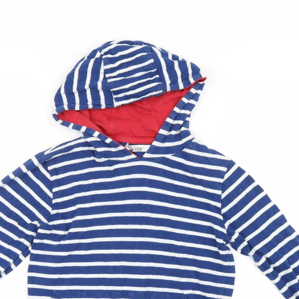 M&Co Boys Blue Striped  Pullover Hoodie Size 9-10 Years