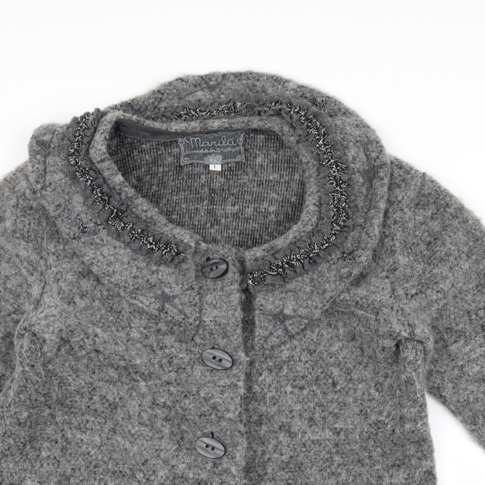 manilu  Womens Grey   Cardigan Jumper Size L