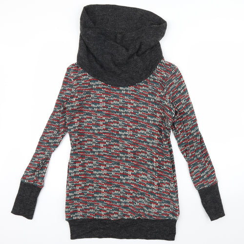 urban angel Womens Red Geometric  Pullover Jumper Size 8  - turtle neck