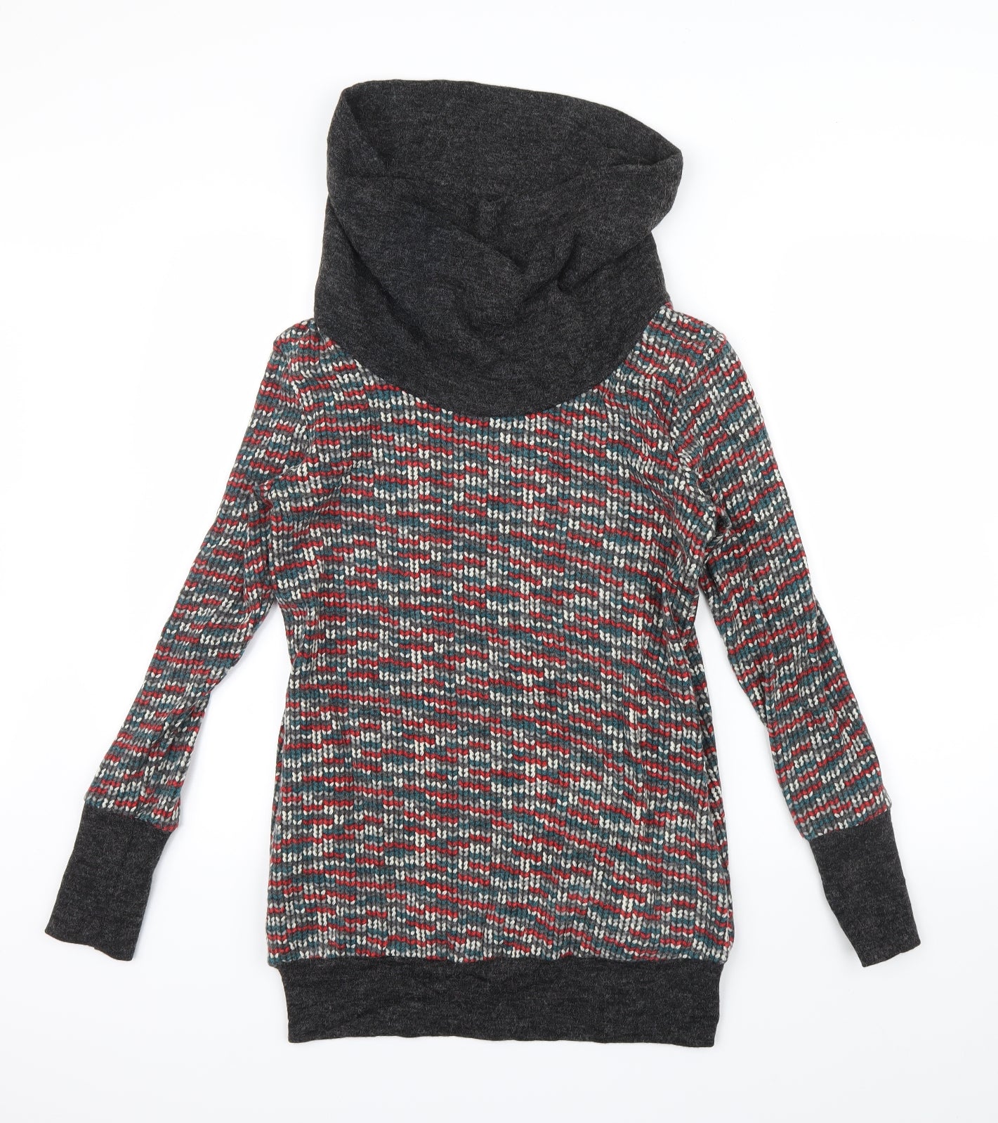 urban angel Womens Red Geometric  Pullover Jumper Size 8  - turtle neck