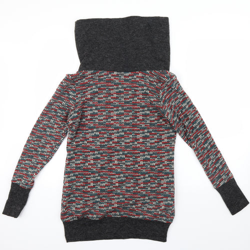 urban angel Womens Red Geometric  Pullover Jumper Size 8  - turtle neck