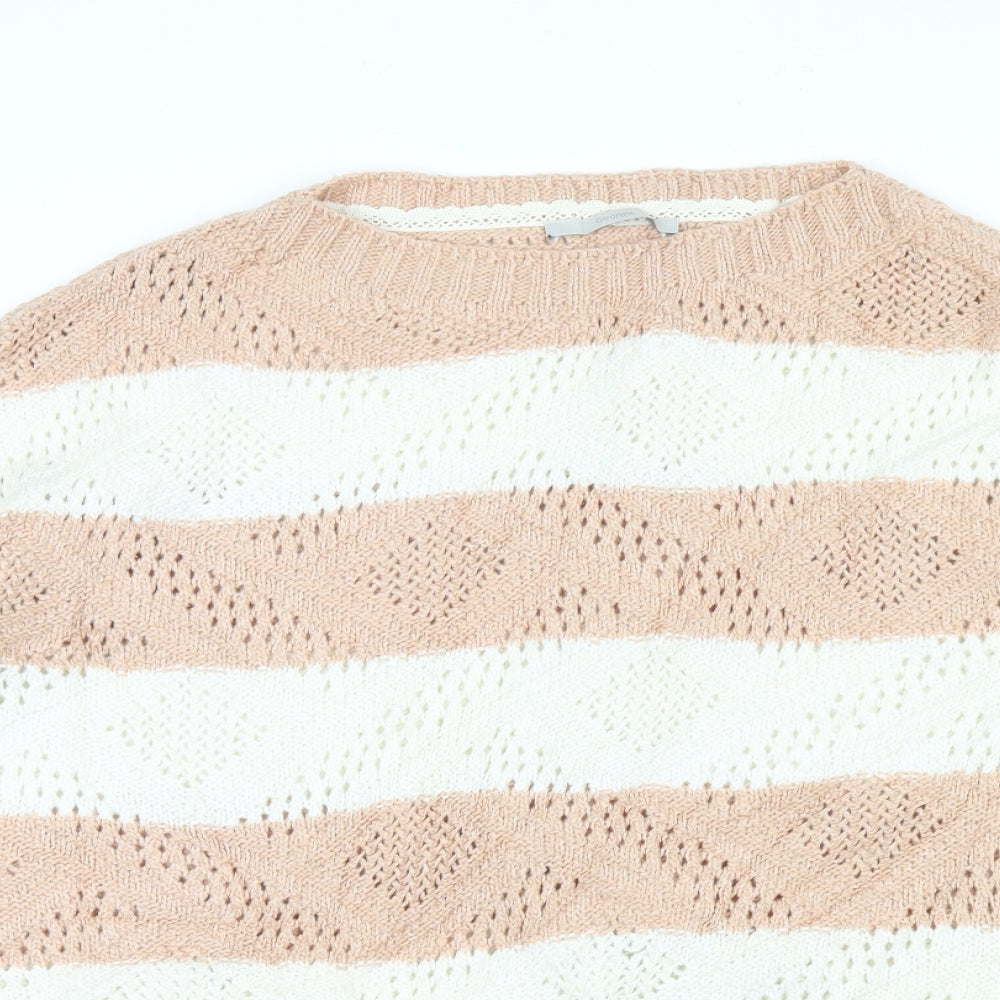 George Womens Beige Striped  Pullover Jumper Size 14