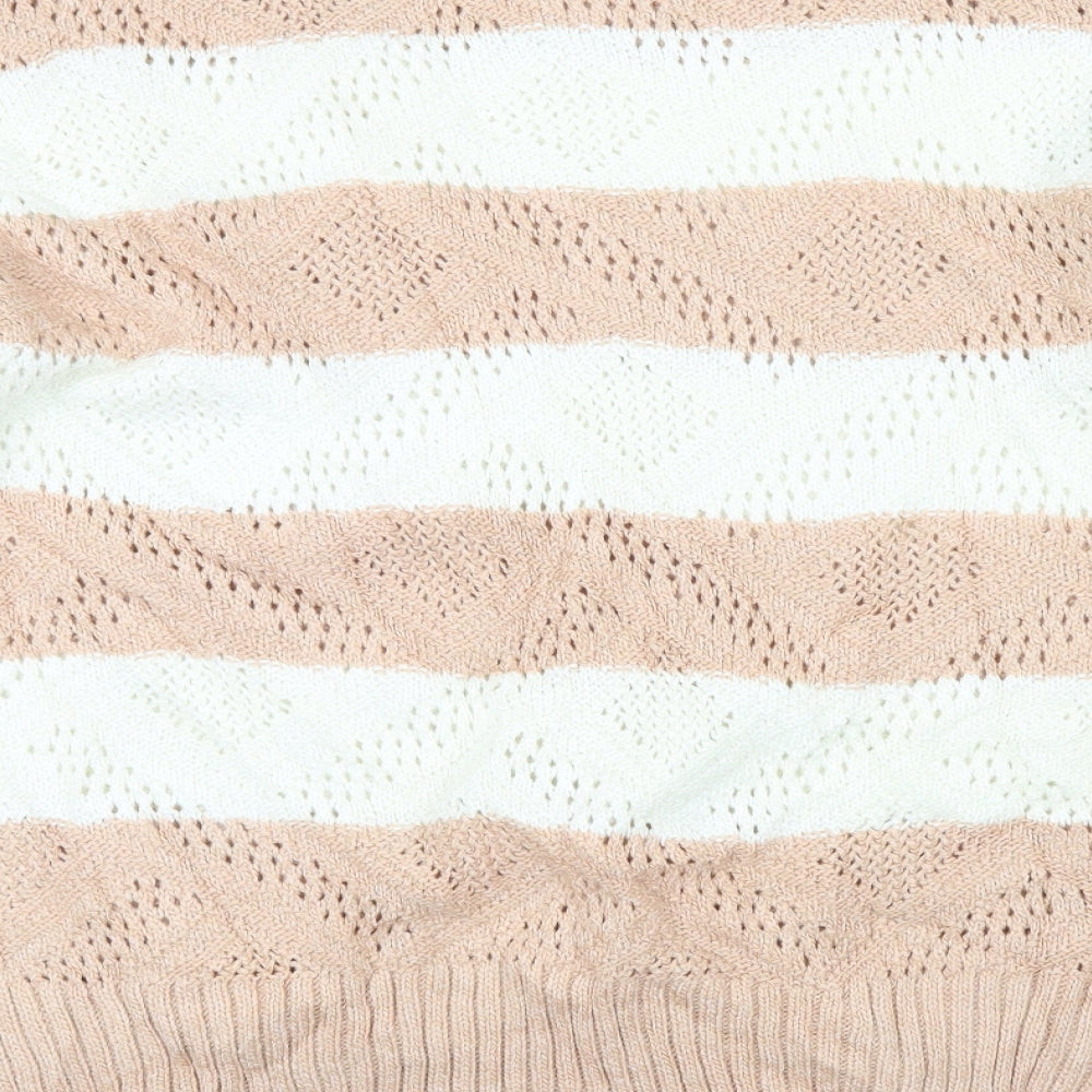 George Womens Beige Striped  Pullover Jumper Size 14