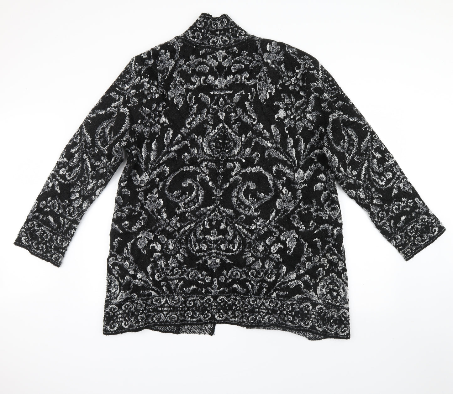 Marks and Spencer Womens Black Paisley  Cardigan Jumper Size 16