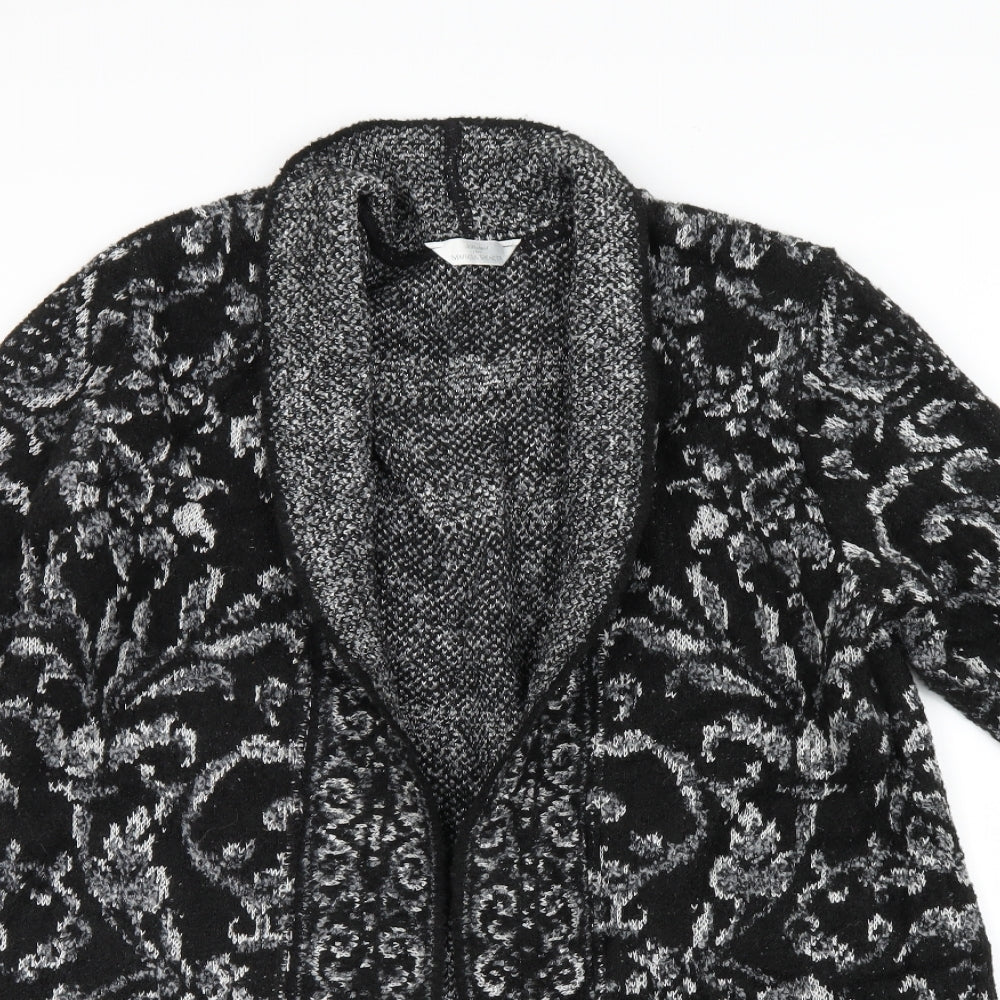 Marks and Spencer Womens Black Paisley  Cardigan Jumper Size 16