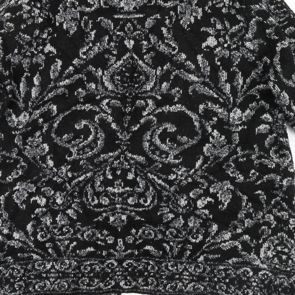 Marks and Spencer Womens Black Paisley  Cardigan Jumper Size 16
