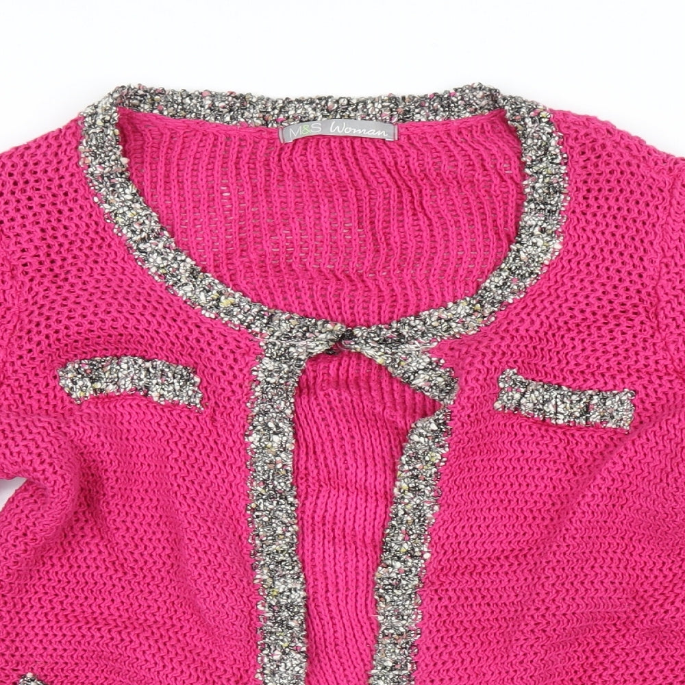 Marks and Spencer Womens Pink   Cardigan Jumper Size 12