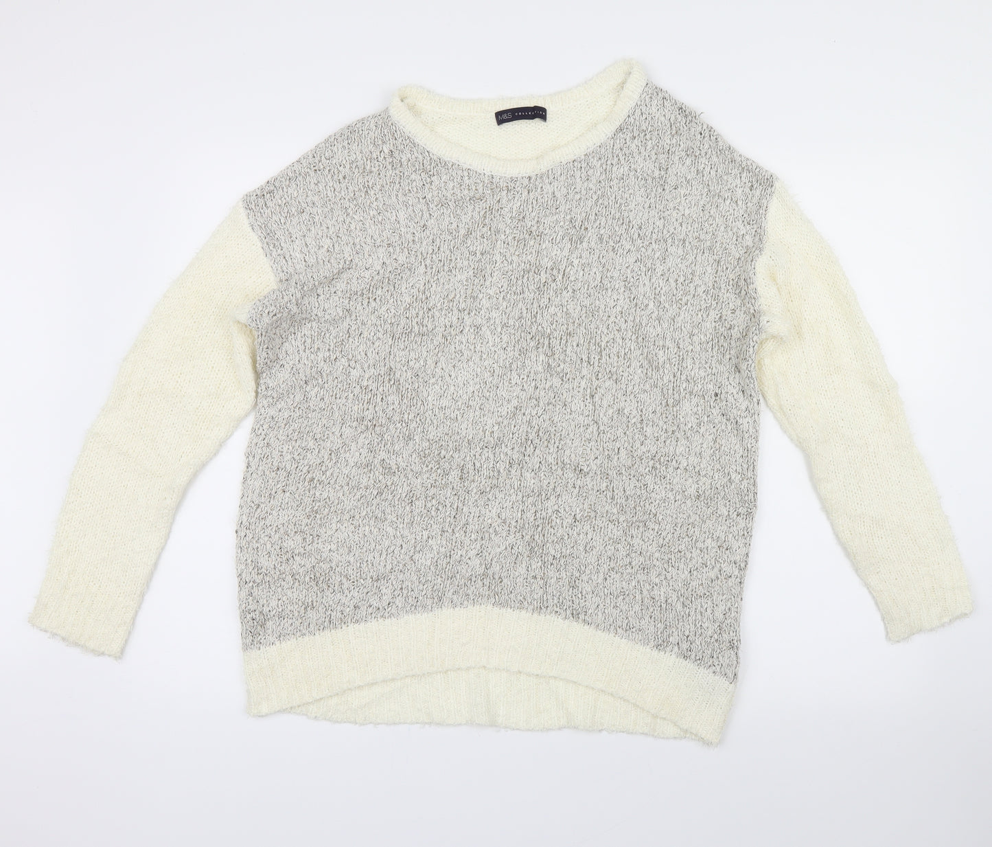 Marks and Spencer Womens White   Pullover Jumper Size 14
