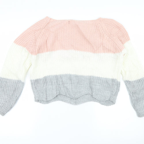 cameo rose Womens Pink Striped  Pullover Jumper Size M
