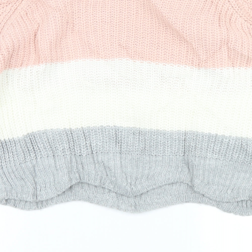 cameo rose Womens Pink Striped  Pullover Jumper Size M
