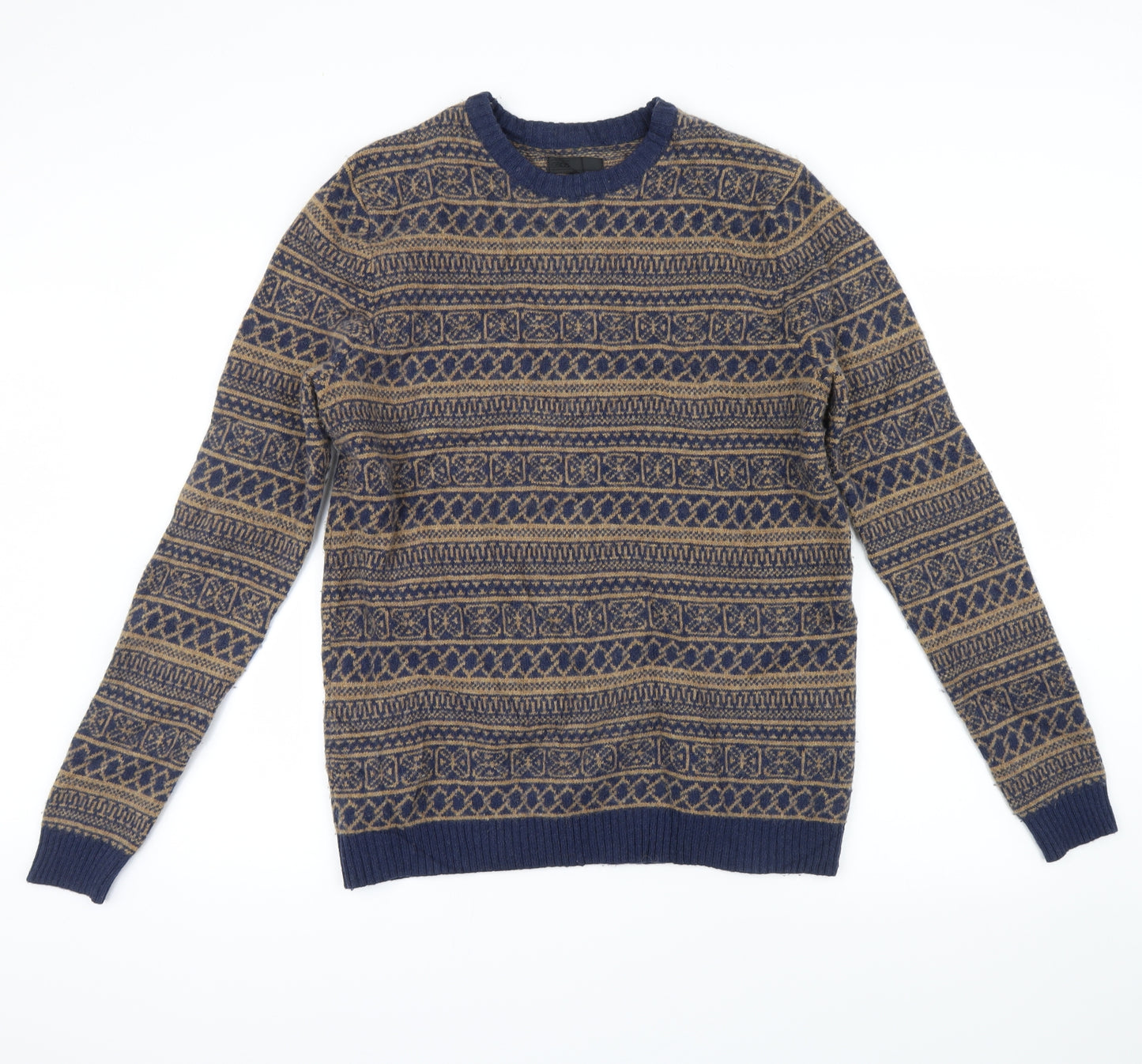 ASOS Mens Brown Fair Isle  Pullover Jumper Size M