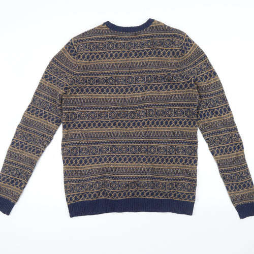ASOS Mens Brown Fair Isle  Pullover Jumper Size M