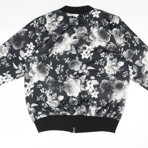 Nouvelle Womens Grey Floral  Full Zip Jumper Size 18
