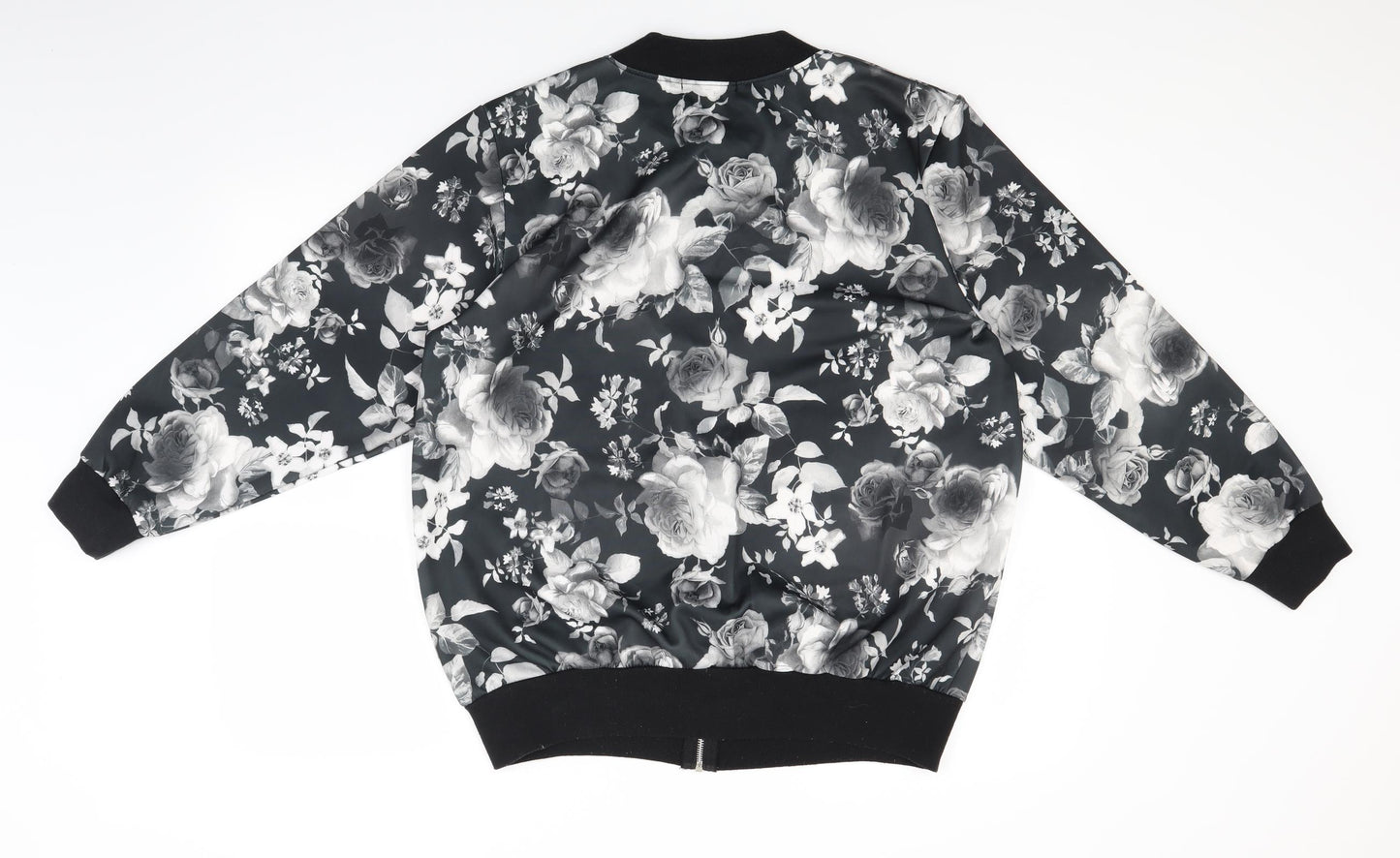 Nouvelle Womens Grey Floral  Full Zip Jumper Size 18