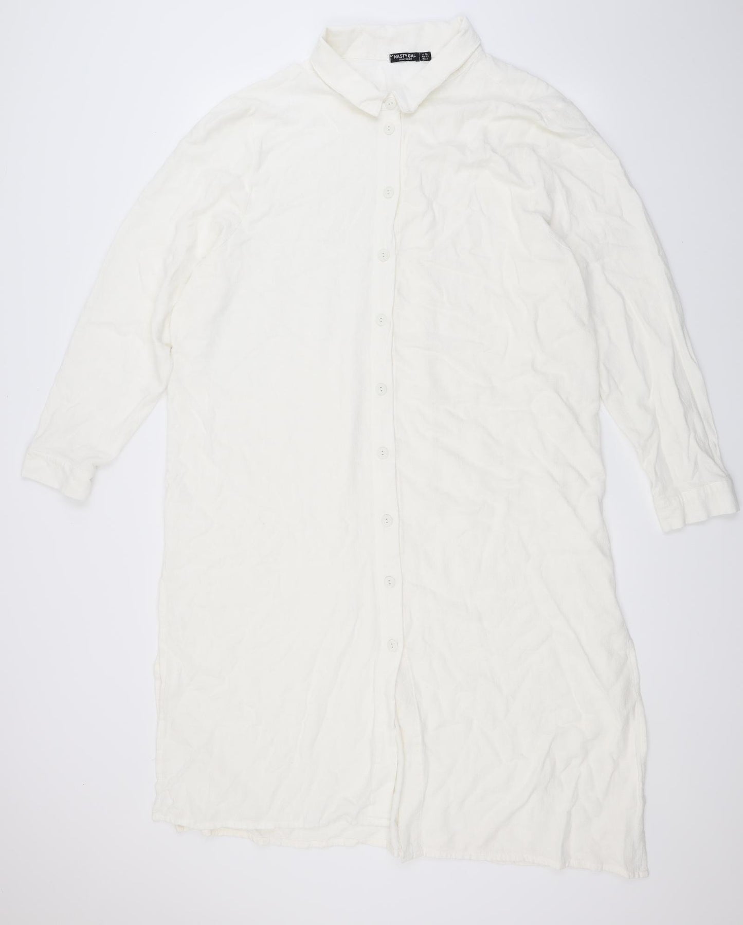 Nasty Gal Womens Ivory   Shirt Dress  Size 24