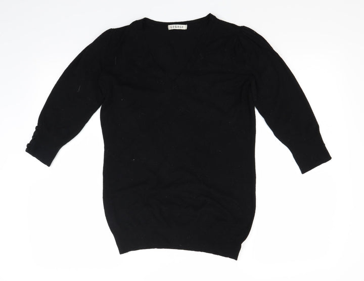 George Womens Black Knit Pullover Jumper Size 12