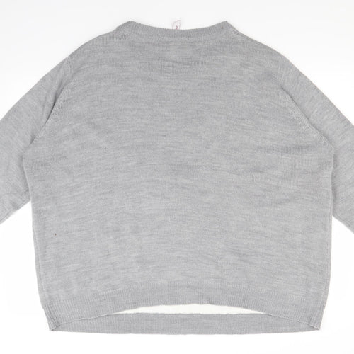 Marisota Womens Grey  Knit Pullover Jumper Size 28  - Christmas Snowman
