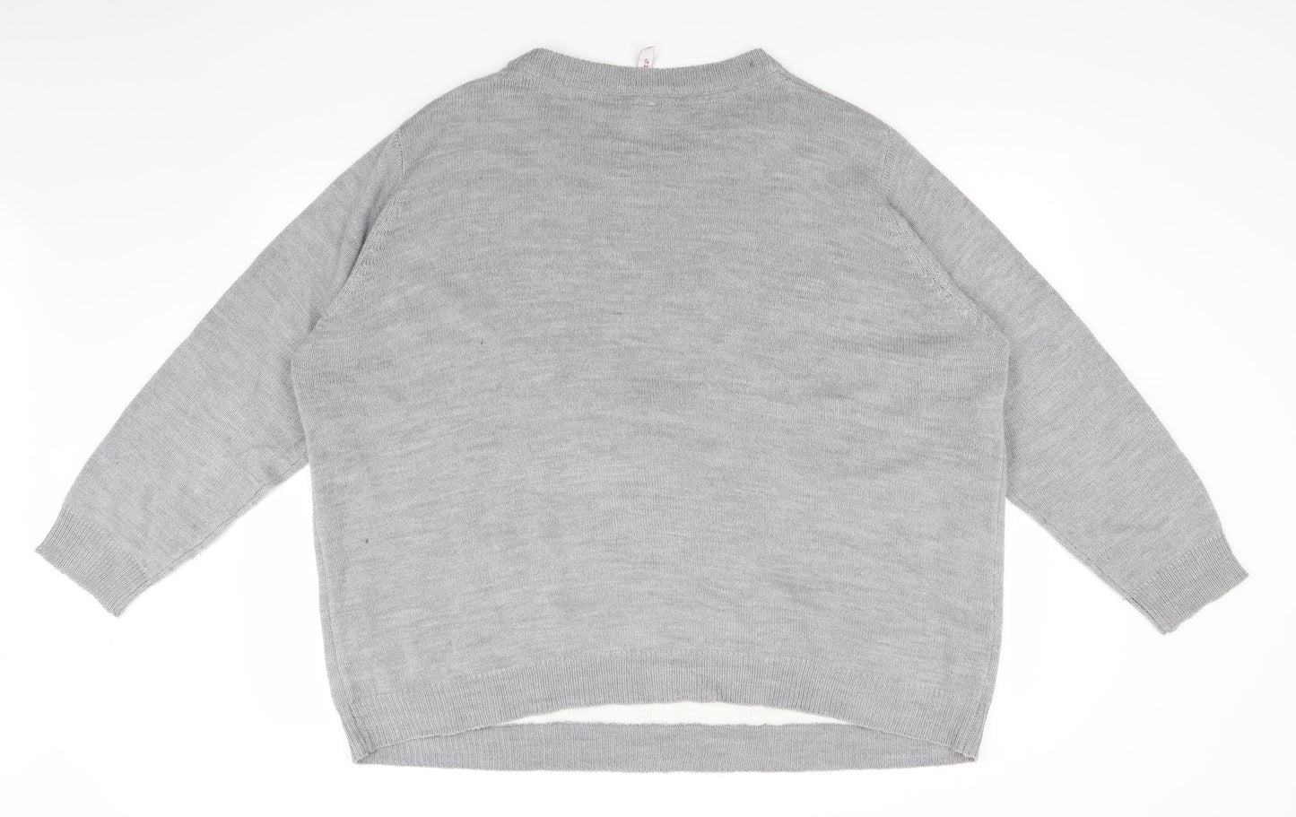 Marisota Womens Grey  Knit Pullover Jumper Size 28  - Christmas Snowman