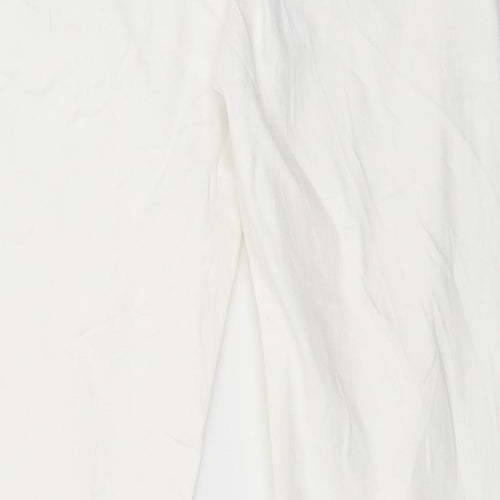 Marks and Spencer Womens White  Denim Straight Jeans Size 10 L28.5 in - flowers
