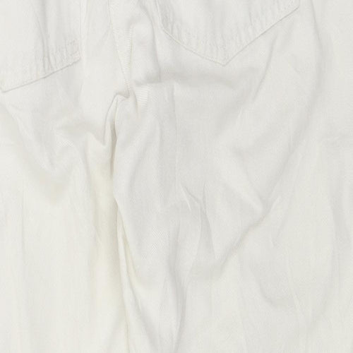 Experience Womens White  Denim Skimmer Shorts Size 14