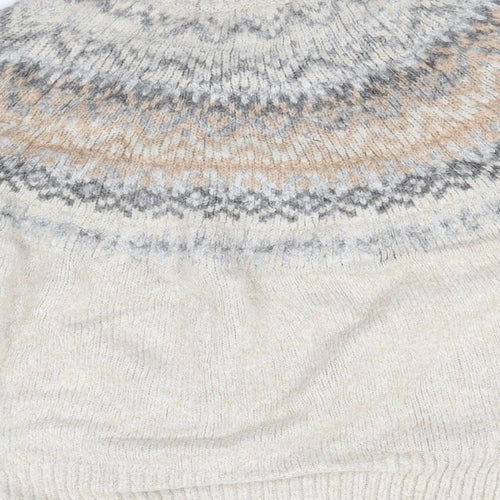 Marks and Spencer Womens Beige Fair Isle Knit Pullover Jumper Size L
