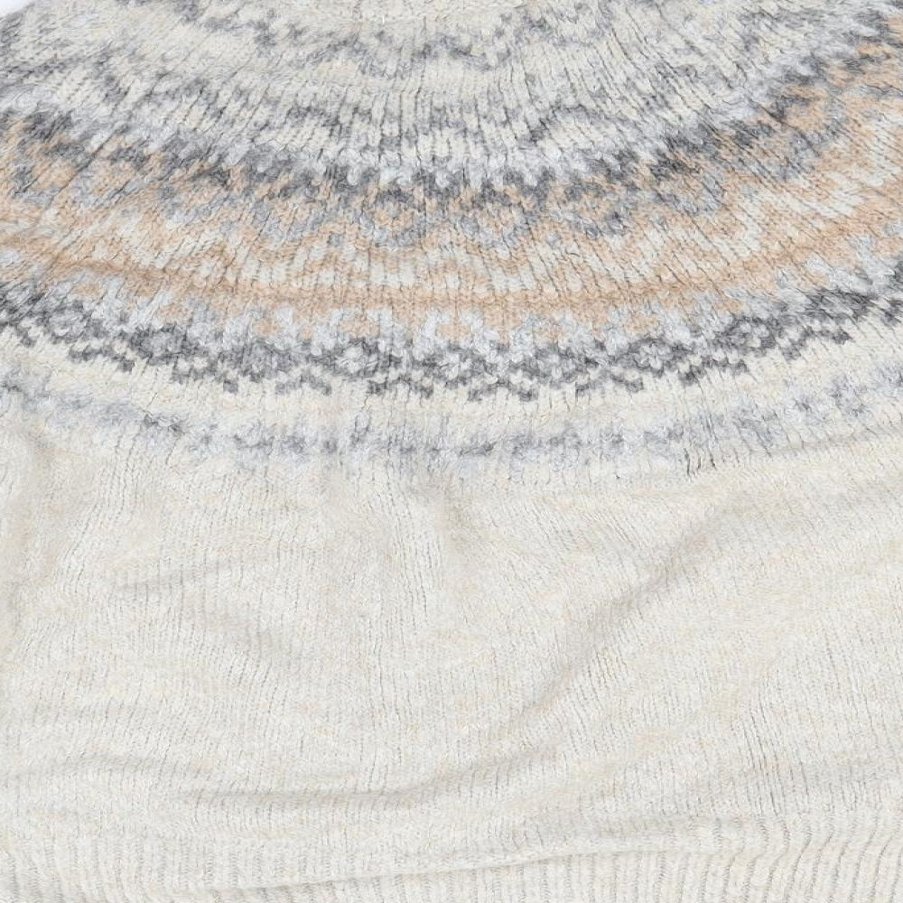 Marks and Spencer Womens Beige Fair Isle Knit Pullover Jumper Size L