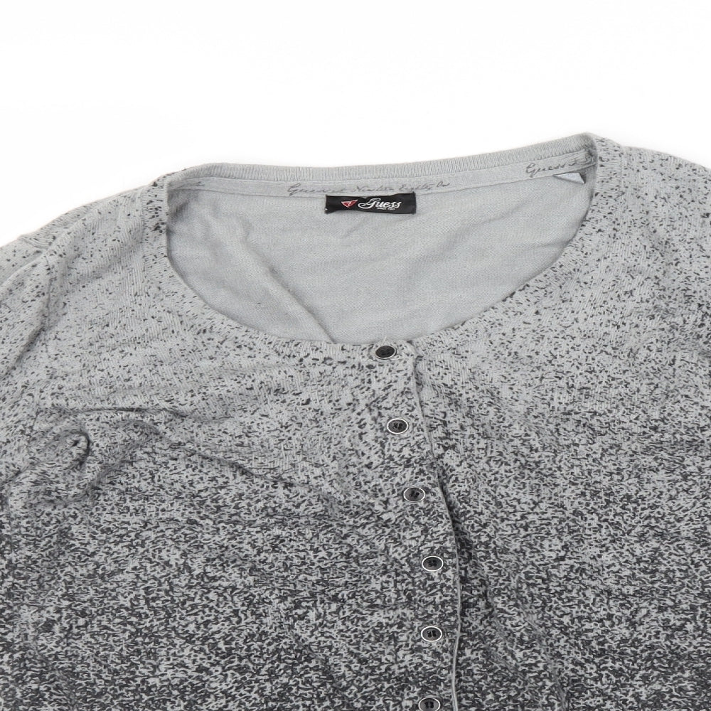 GUESS Womens Grey  Knit Cardigan Jumper Size 6