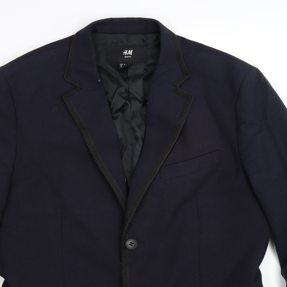 H&M Mens Blue   Jacket Suit Jacket Size 38
