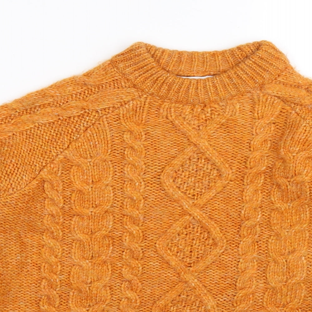 Papaya Womens Orange Striped Knit Pullover Jumper Size S