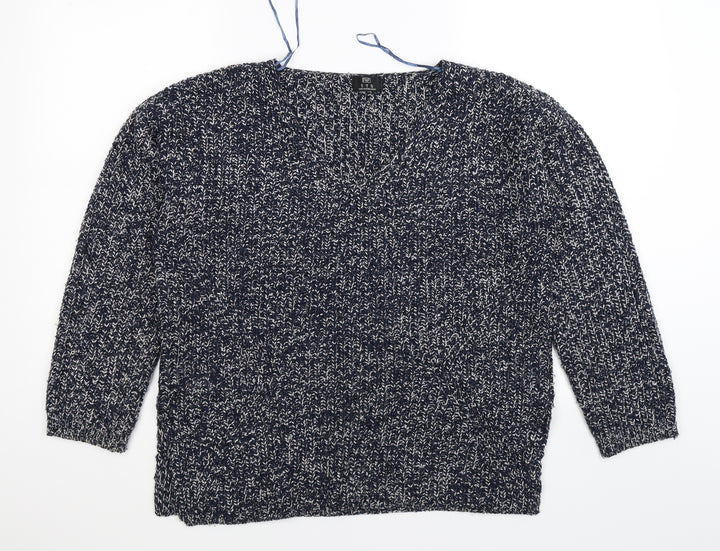 F&F Womens Blue  Knit Pullover Jumper Size 10