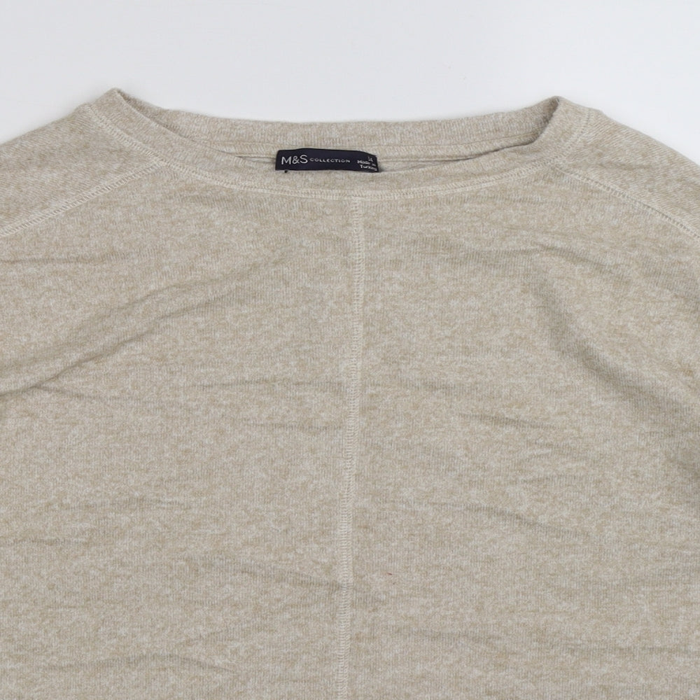 Marks and Spencer Womens Beige  Knit Pullover Jumper Size 14
