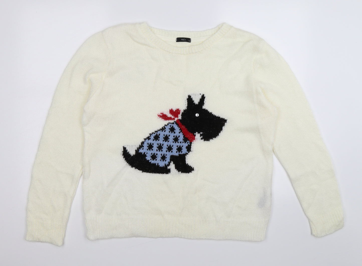 M&Co Womens Beige  Knit Pullover Jumper Size 18  - scotty fog